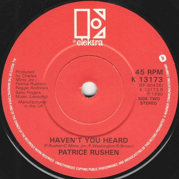 Patrice Rushen : Forget Me Nots / Haven't You Heard (7", Single, Pap)