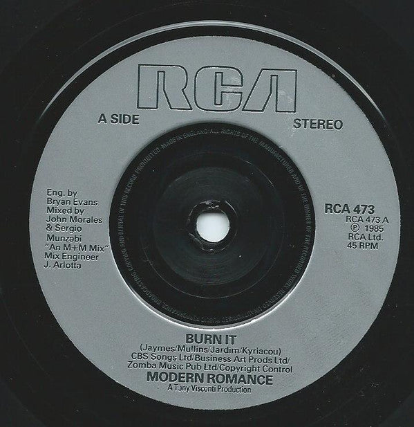 Modern Romance : Burn It (7")