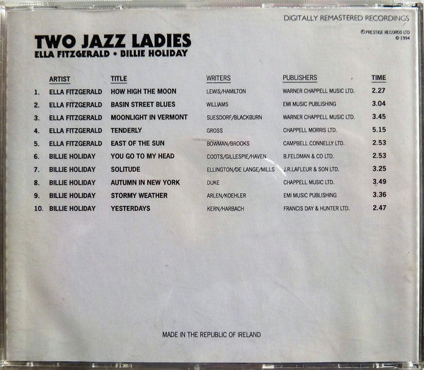 Ella Fitzgerald / Billie Holiday : The Sunday Times Music Collection - Two Jazz Ladies (CD, Comp)