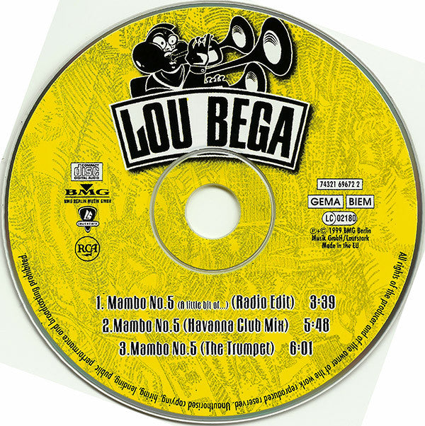 Lou Bega : Mambo No. 5 (A Little Bit Of...) (CD, Single)