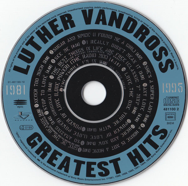 Luther Vandross : Greatest Hits 1981-1995 (CD, Comp)