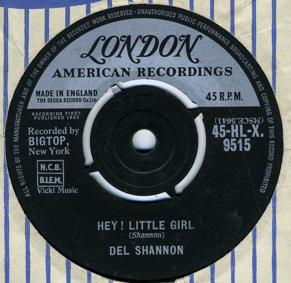 Del Shannon : Hey! Little Girl (7", Single)