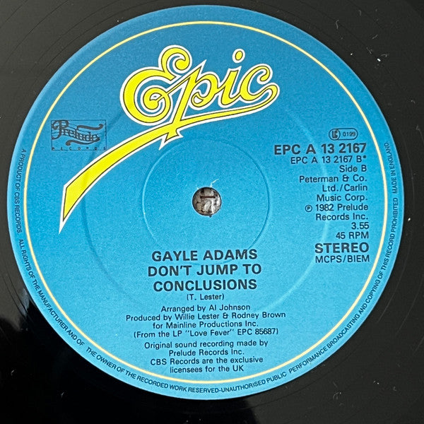 Gayle Adams : Baby I Need Your Loving (12", Single)