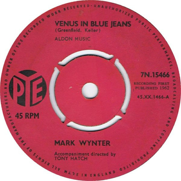 Mark Wynter : Venus In Blue Jeans (7", Single)