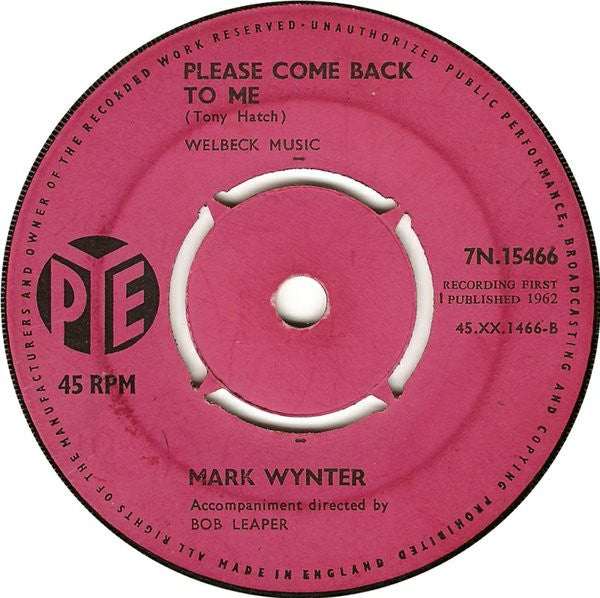 Mark Wynter : Venus In Blue Jeans (7", Single)