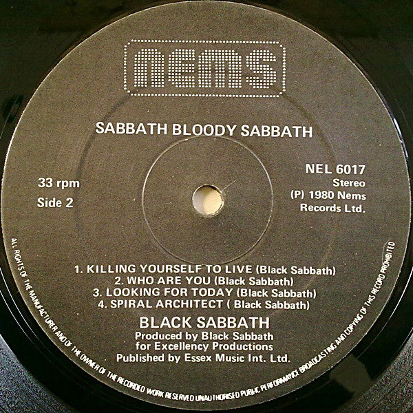 Black Sabbath : Sabbath Bloody Sabbath (LP, Album, RE, Gat)