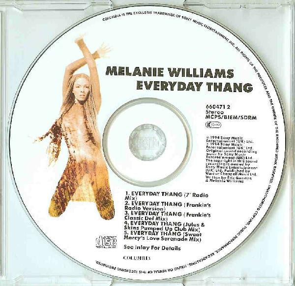 Melanie Williams : Everyday Thang (CD, Single)