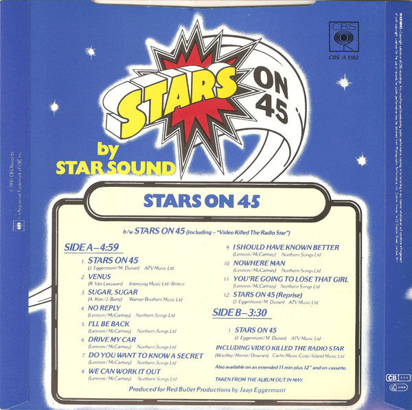 Stars On 45 : Stars On 45 (7", Single, Inj)