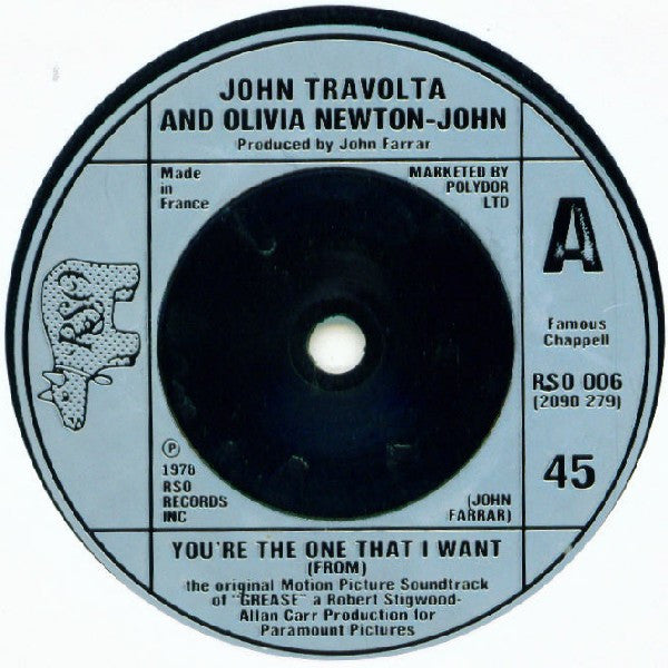 John Travolta & Olivia Newton-John : You're The One That I Want (7", Single, Sil)