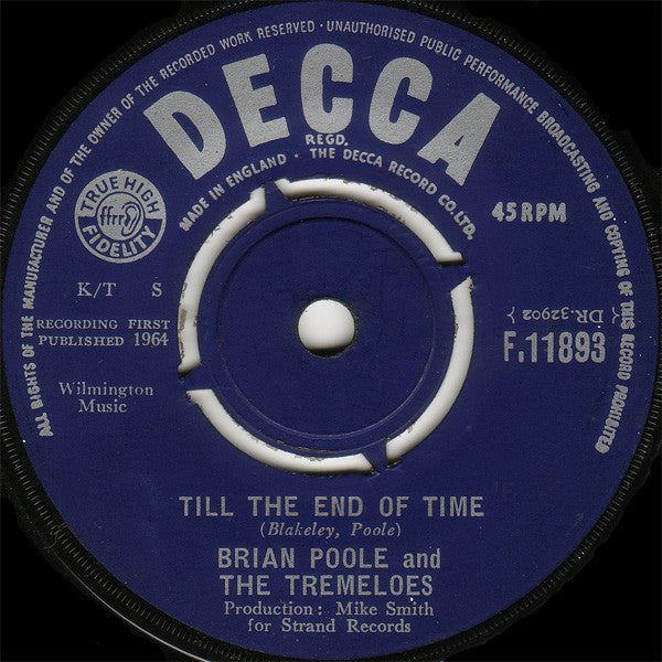 Brian Poole And The Tremeloes* : Someone, Someone (7", Single)