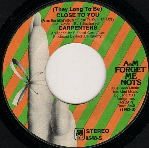 Carpenters : Ticket To Ride / (They Long To Be) Close To You (7", Single, RE)