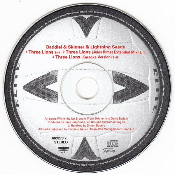 Baddiel & Skinner & Lightning Seeds : Three Lions (CD, Single)