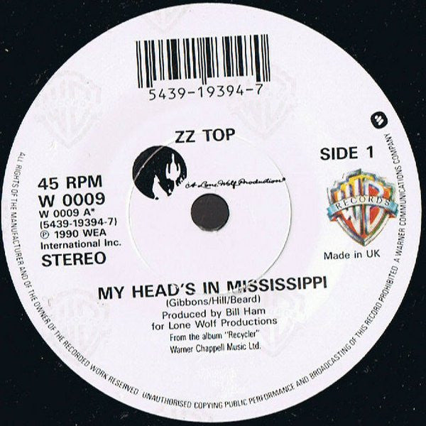 ZZ Top : My Head's In Mississippi (7")