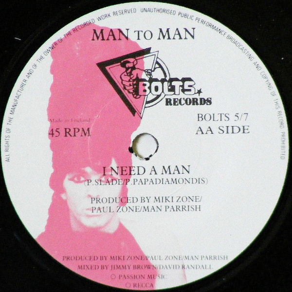 Man 2 Man : Energy Is Eurobeat / I Need A Man (7", Single, Lyn)