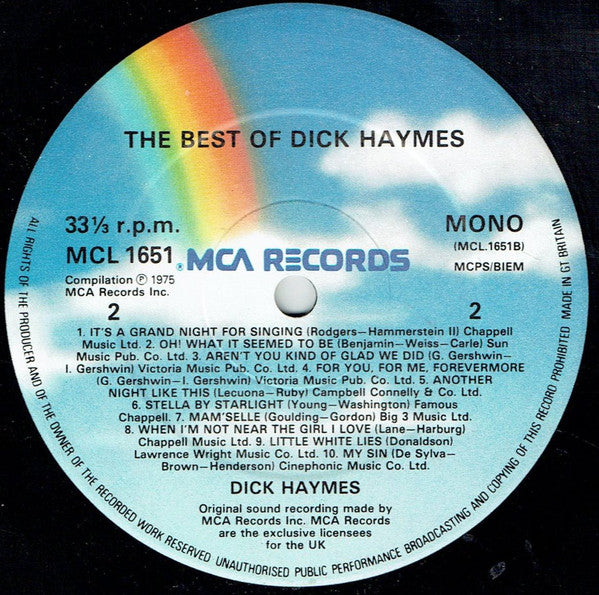 Dick Haymes : The Best Of Dick Haymes (LP, Comp, Mono, RE)