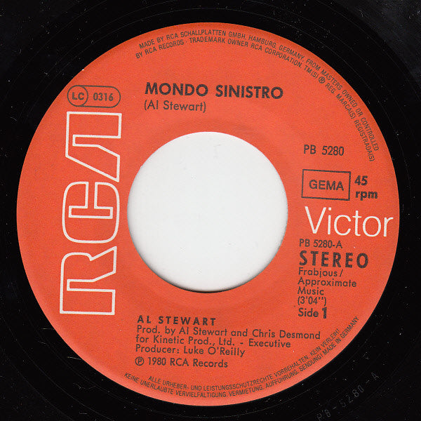 Al Stewart : Mondo Sinistro  (7", Single)