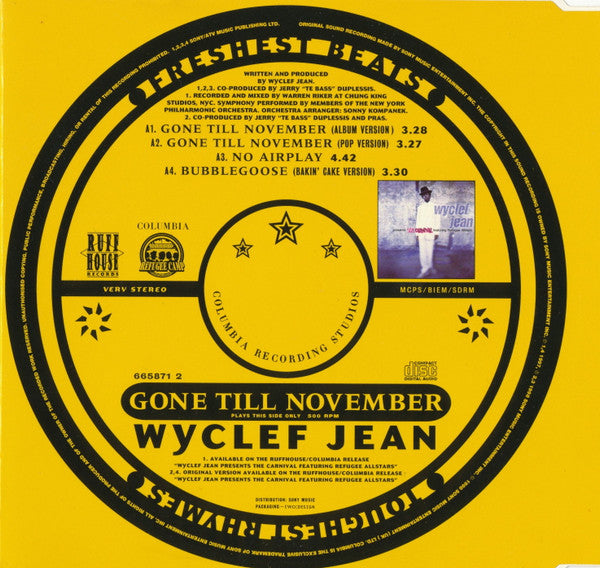 Wyclef Jean : Gone Till November (CD, Single)