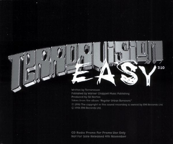 Terrorvision : Easy (CD, Single, Promo)