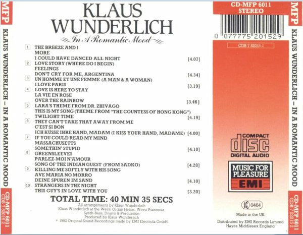 Klaus Wunderlich : In A Romantic Mood (CD, Album, RE)