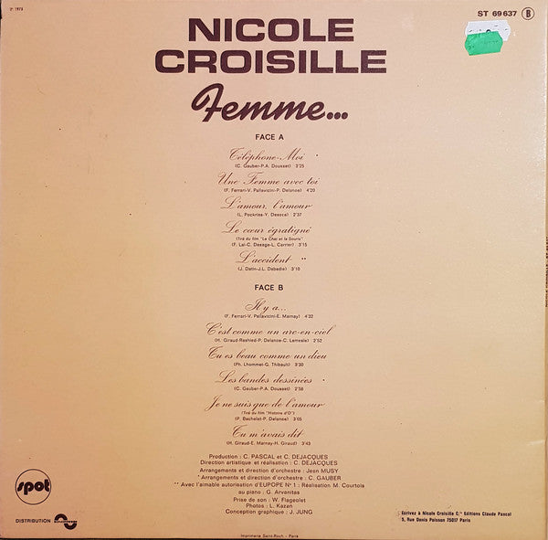 Nicole Croisille : Femme... (LP, Album, Gat)