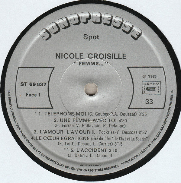 Nicole Croisille : Femme... (LP, Album, Gat)