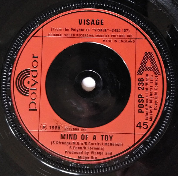 Visage : Mind Of A Toy (7", Single)