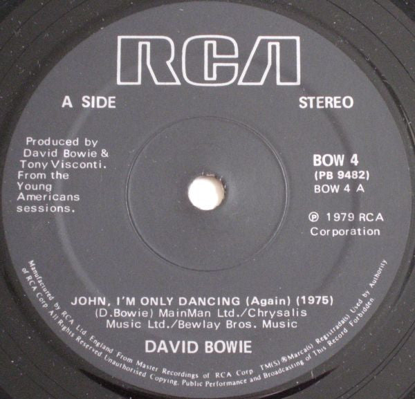 David Bowie : John, I'm Only Dancing (Again) (1975) / John, I'm Only Dancing (1972) (7", Single, Sol)