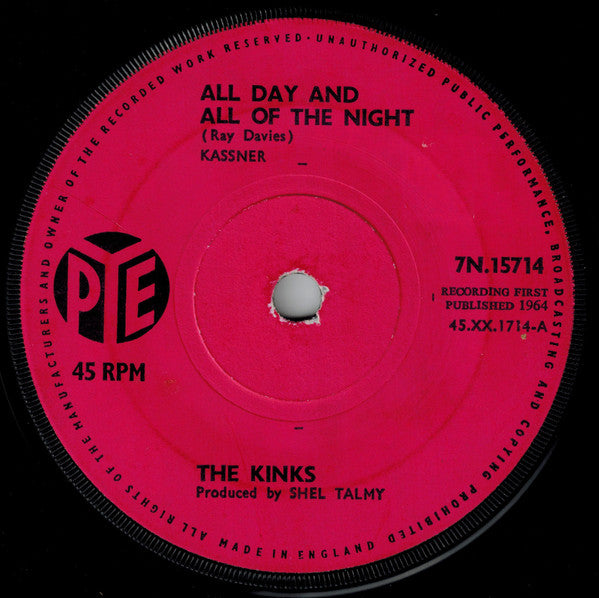 The Kinks : All Day And All Of The Night (7", Single, Sol)
