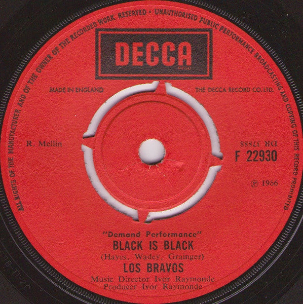 Los Bravos : Black Is Black / Bring A Little Lovin' (7", Single)