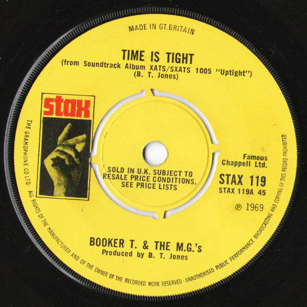 Booker T. & The M.G.'s* : Time Is Tight / Hang 'Em High (7", Single, 4 P)