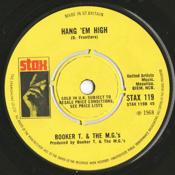 Booker T. & The M.G.'s* : Time Is Tight / Hang 'Em High (7", Single, 4 P)