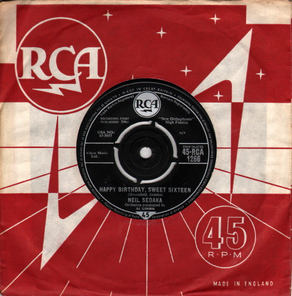 Neil Sedaka : Happy Birthday, Sweet Sixteen (7", Single)
