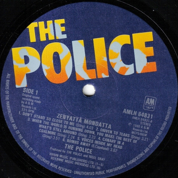 The Police : Zenyatta Mondatta (LP, Album, MPO)