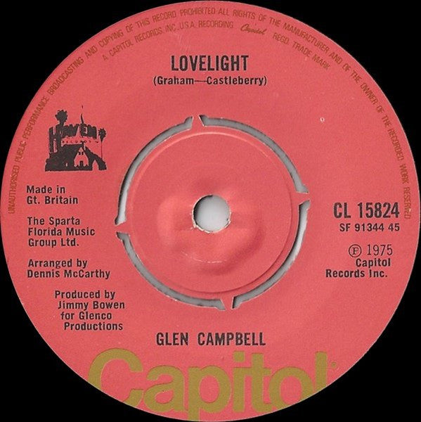 Glen Campbell : Rhinestone Cowboy / Lovelight (7", Single)