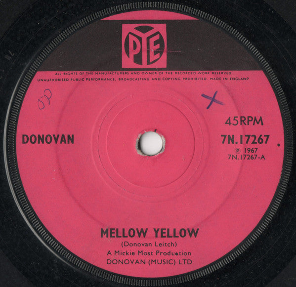 Donovan : Mellow Yellow (7", Single, Sol)