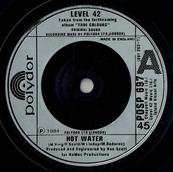 Level 42 : Hot Water (7", Single, Sil)