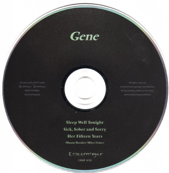 Gene : Sleep Well Tonight (CD, Single)