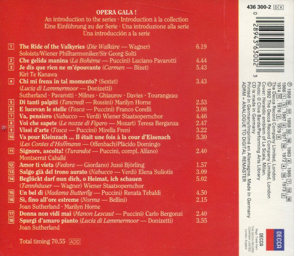 Various : Opera Gala! (An Introduction • Eine Einführung • Una Introduzione) (CD, Comp, RM)