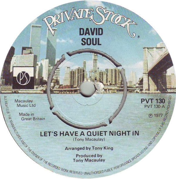 David Soul : Let's Have A Quiet Night In (7", Blu)