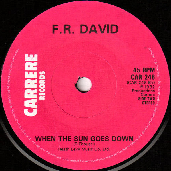 F.R David* : Words (7", Single, Sol)