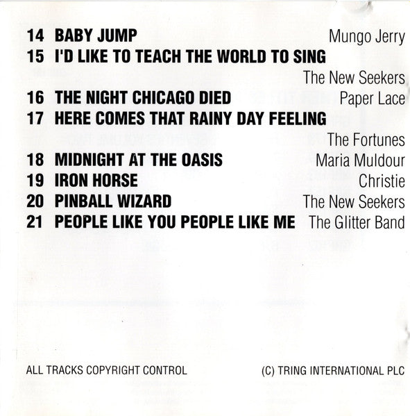 Various : Hits Of The 70s Volume One (CD, Album, Comp)