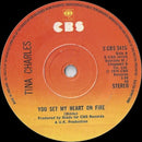 Tina Charles : You Set My Heart On Fire (7", Sol)