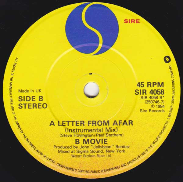 B-Movie : A Letter From Afar (7", Single)