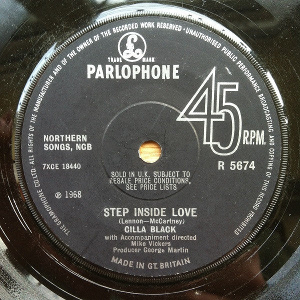 Cilla Black : Step Inside Love (7", Single, Sol)