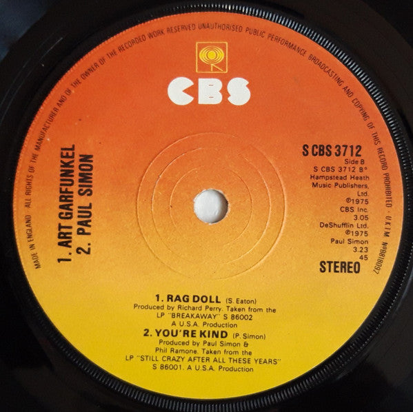 Simon & Garfunkel Plus Art Garfunkel Plus Paul Simon : My Little Town / Rag Doll / You're Kind (7", Single, Sol)
