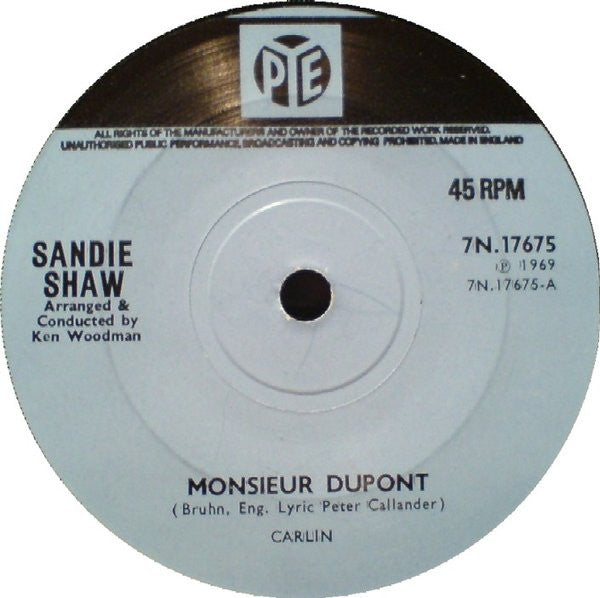 Sandie Shaw : Monsieur Dupont (7", Single, Sol)