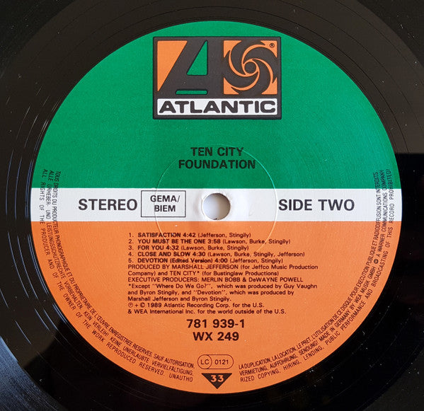 Ten City : Foundation (LP, Album)