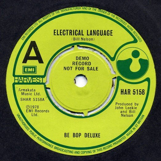 Be Bop Deluxe : Electrical Language (7", Single, Promo)