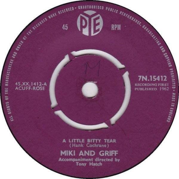 Miki & Griff : A Little Bitty Tear (7", Single)