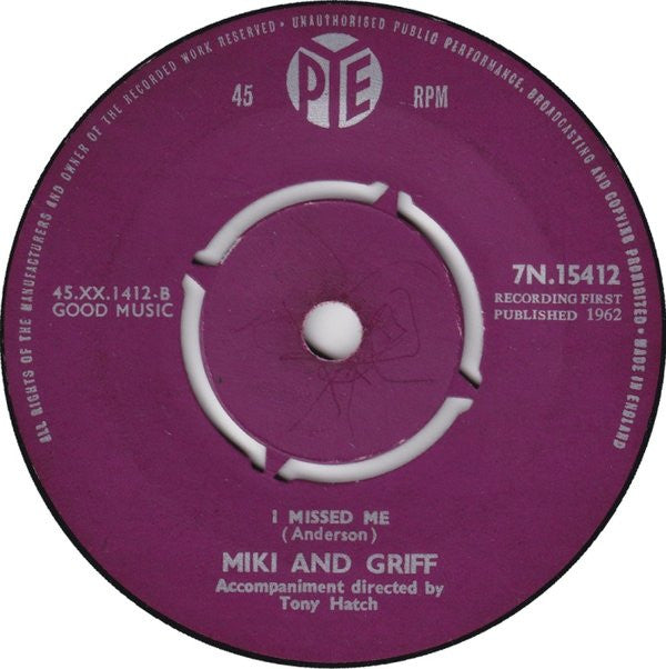 Miki & Griff : A Little Bitty Tear (7", Single)